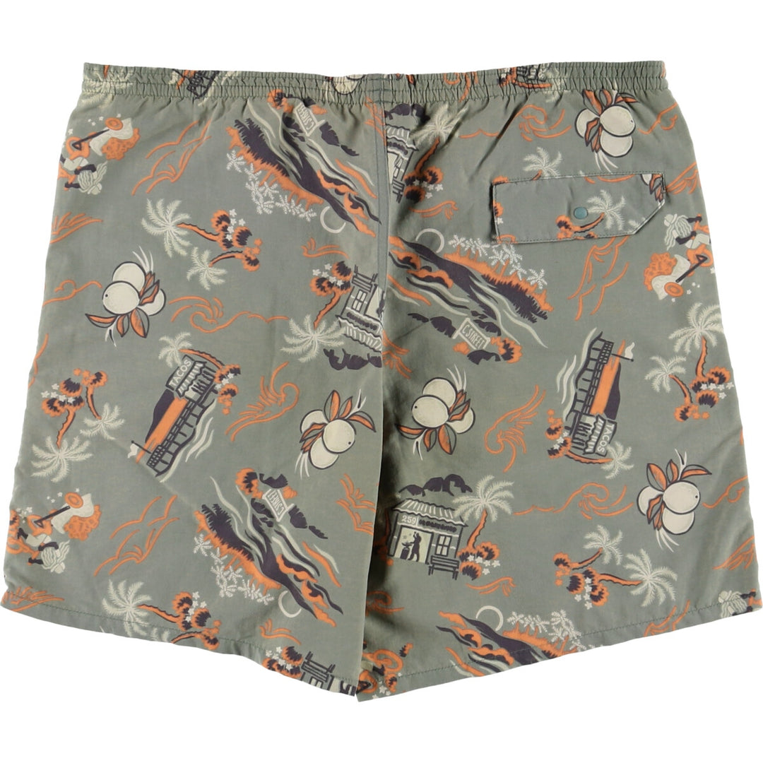 Patagonia BAGGIES LONGS 7, 7-inch, 58033SP17, all-over print swim shorts, men's size small Nylon Khaki type Vintage Second Hand