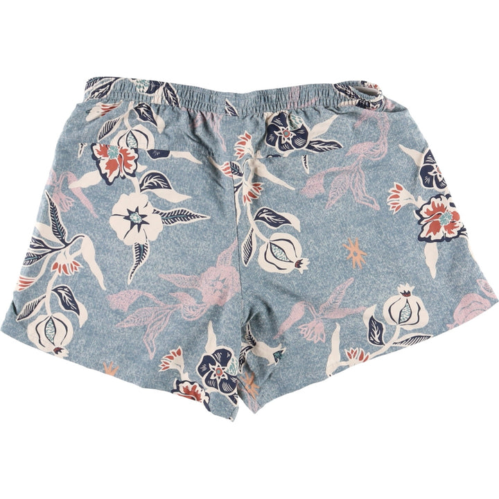 Patagonia WORN WEAR 57058FA18 All-Over Botanical Pattern Nylon Shorts, Women's Size Medium Nylon Blue type light blue Vintage Second Hand