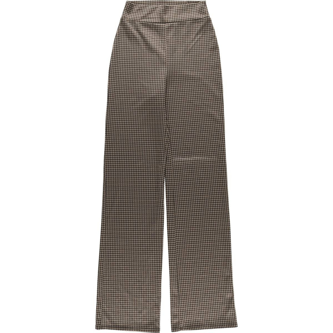 WINDSOR Houndstooth Pattern Easy Pants, Women's Size Small polyester brown type Vintage Second Hand