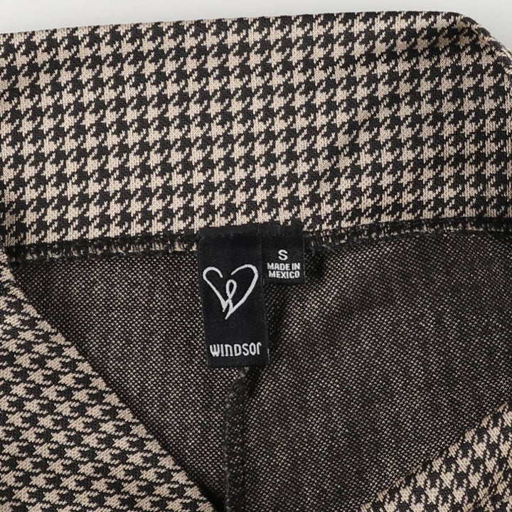 WINDSOR Houndstooth Pattern Easy Pants, Women's Size Small polyester brown type Vintage Second Hand