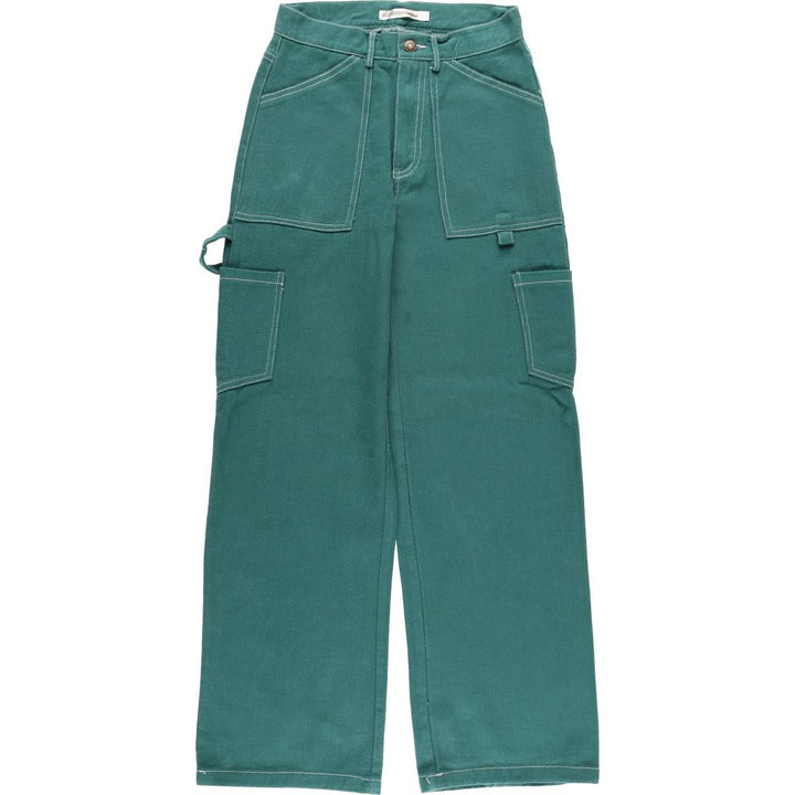 MORNING MIST Cotton Pants, Women's Size L (W27) cotton green type Vintage Second Hand
