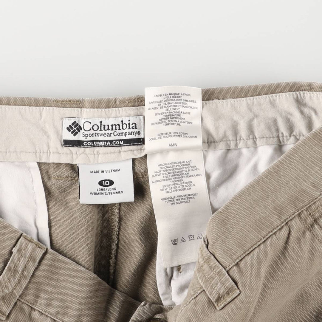2000'S Columbia Duck Cotton Pants, Women's XL (W31) cotton beige type brown Vintage Second Hand