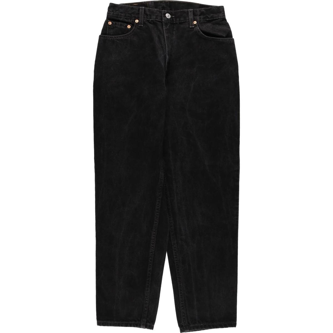 2000'S Levi's 550 Relaxed Fit Tapered Leg Black Denim Pants, Women's Size L (W30) cotton black type Vintage Second Hand