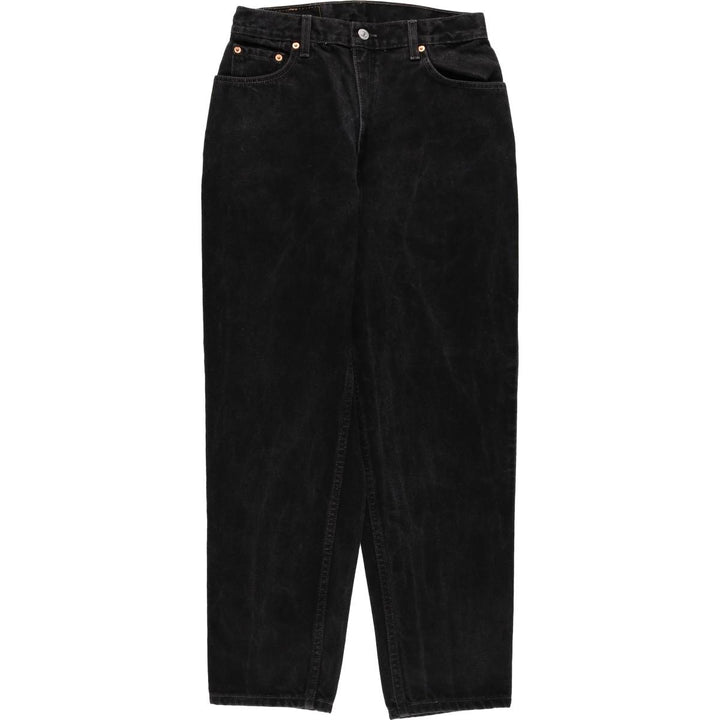 2000'S Levi's 550 Relaxed Fit Tapered Leg Black Denim Pants, Women's Size L (W30) cotton black type Vintage Second Hand