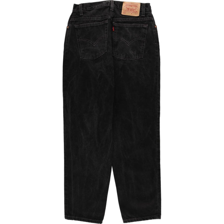 2000'S Levi's 550 Relaxed Fit Tapered Leg Black Denim Pants, Women's Size L (W30) cotton black type Vintage Second Hand