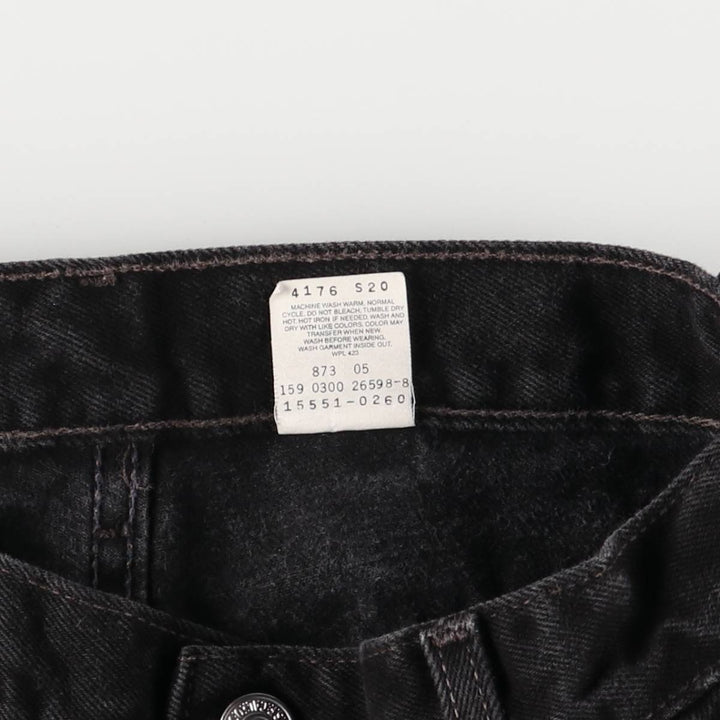 2000'S Levi's 550 Relaxed Fit Tapered Leg Black Denim Pants, Women's Size L (W30) cotton black type Vintage Second Hand