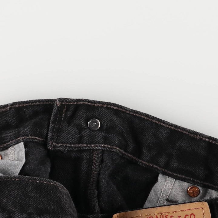 2000'S Levi's 550 Relaxed Fit Tapered Leg Black Denim Pants, Women's Size L (W30) cotton black type Vintage Second Hand