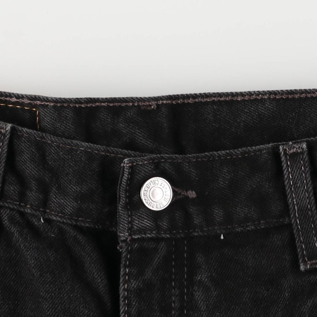 2000'S Levi's 550 Relaxed Fit Tapered Leg Black Denim Pants, Women's Size L (W30) cotton black type Vintage Second Hand