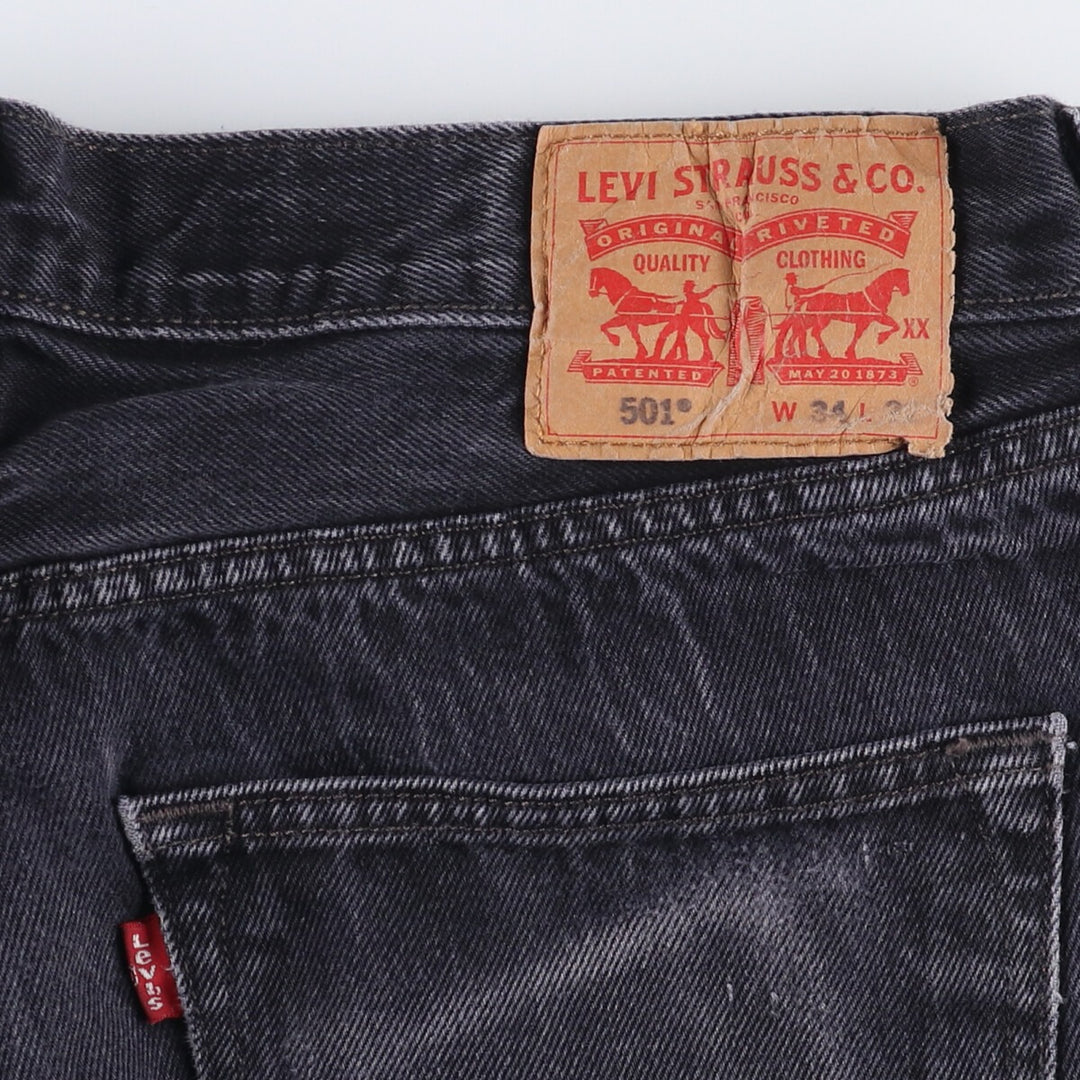Levi's 501 Black Denim Straight Denim Pants Men's W36 cotton black type Vintage Second Hand