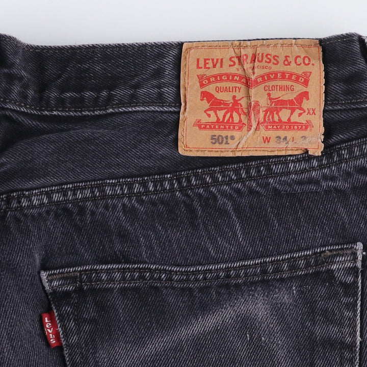 Levi's 501 Black Denim Straight Denim Pants Men's W36 cotton black type Vintage Second Hand