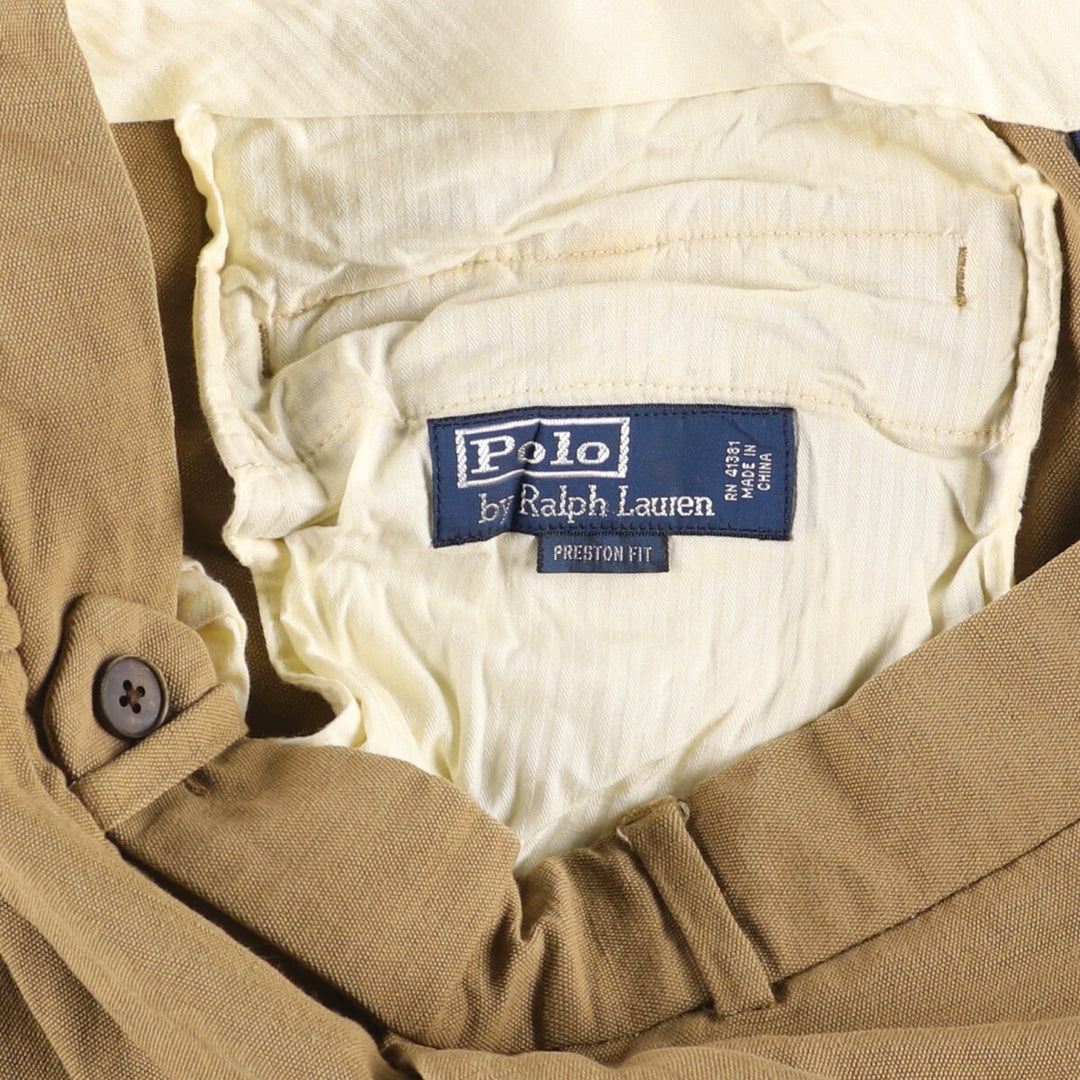 Ralph Lauren POLO by Ralph Lauren Preston Fit Slacks, Men's, Size W35 Viscose ocher yellow type Vintage Second Hand