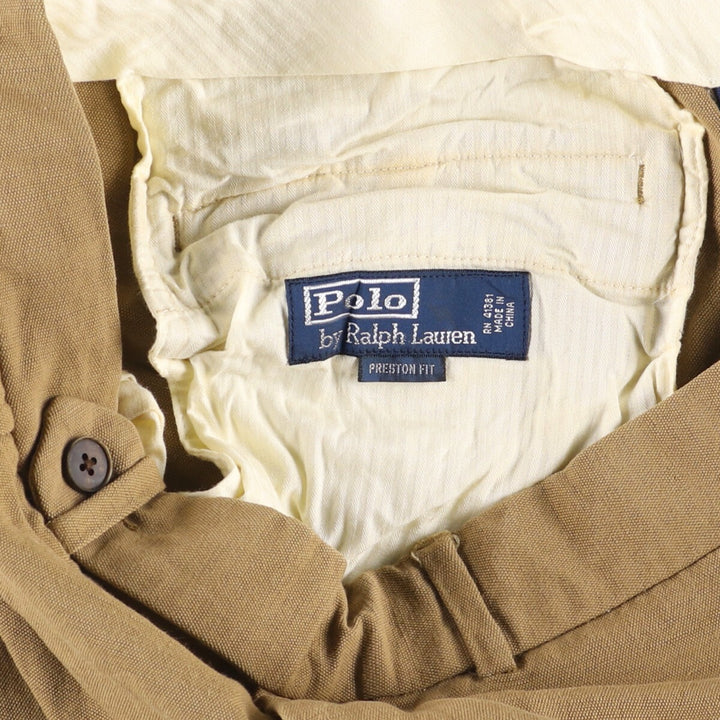 Ralph Lauren POLO by Ralph Lauren Preston Fit Slacks, Men's, Size W35 Viscose ocher yellow type Vintage Second Hand