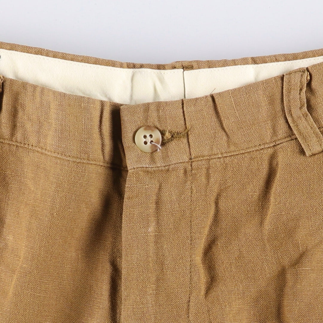 Ralph Lauren POLO by Ralph Lauren Men's Linen Pants, Wide Leg Pants, Size W35 linen beige type brown Vintage Second Hand