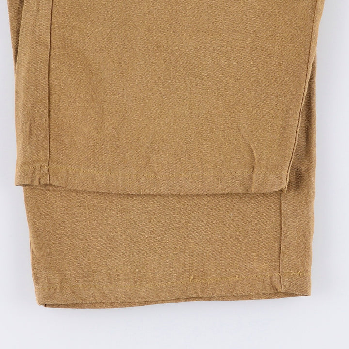 Ralph Lauren POLO by Ralph Lauren Men's Linen Pants, Wide Leg Pants, Size W35 linen beige type brown Vintage Second Hand