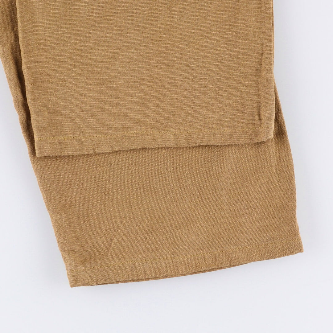 Ralph Lauren POLO by Ralph Lauren Men's Linen Pants, Wide Leg Pants, Size W35 linen beige type brown Vintage Second Hand