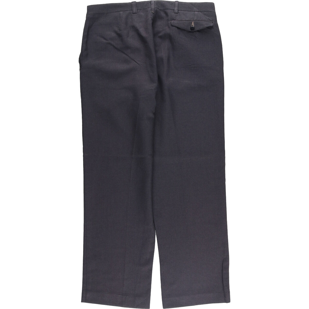 Vintage men's one-tuck slacks, size W35 unclear gray type Vintage Second Hand
