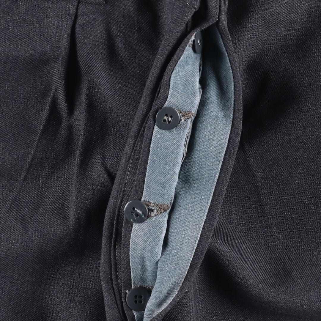 Vintage men's one-tuck slacks, size W35 unclear gray type Vintage Second Hand