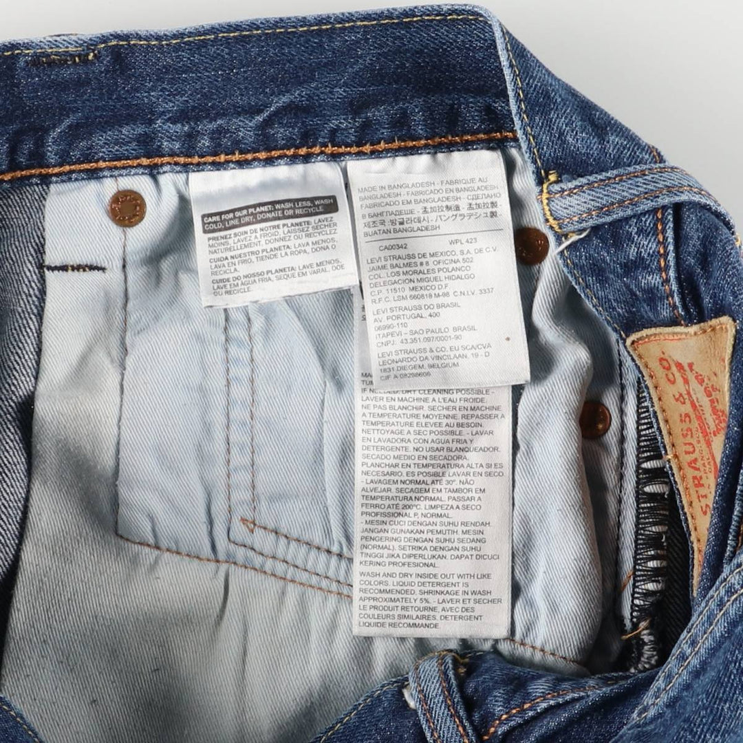Levi's 501 straight denim pants for men, size W32 cotton blue type Vintage Second Hand