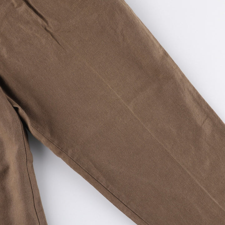 90'S Dockers Khakis Loose Fit Two-Pleated Linen Pants, Made in USA, Vintage, Men's Size 35 linen brown type Vintage Second Hand