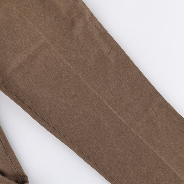 90'S Dockers Khakis Loose Fit Two-Pleated Linen Pants, Made in USA, Vintage, Men's Size 35 linen brown type Vintage Second Hand