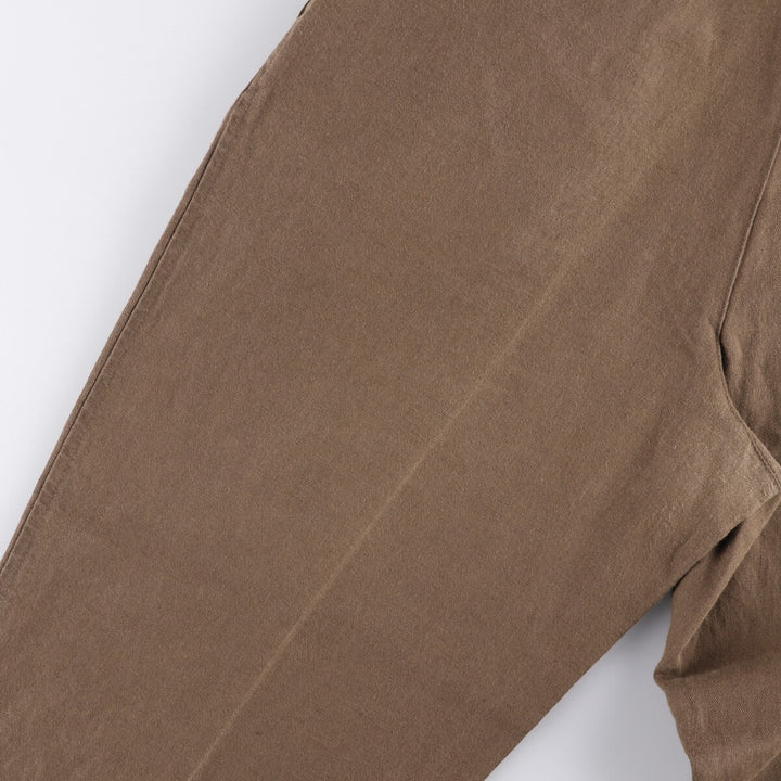 90'S Dockers Khakis Loose Fit Two-Pleated Linen Pants, Made in USA, Vintage, Men's Size 35 linen brown type Vintage Second Hand