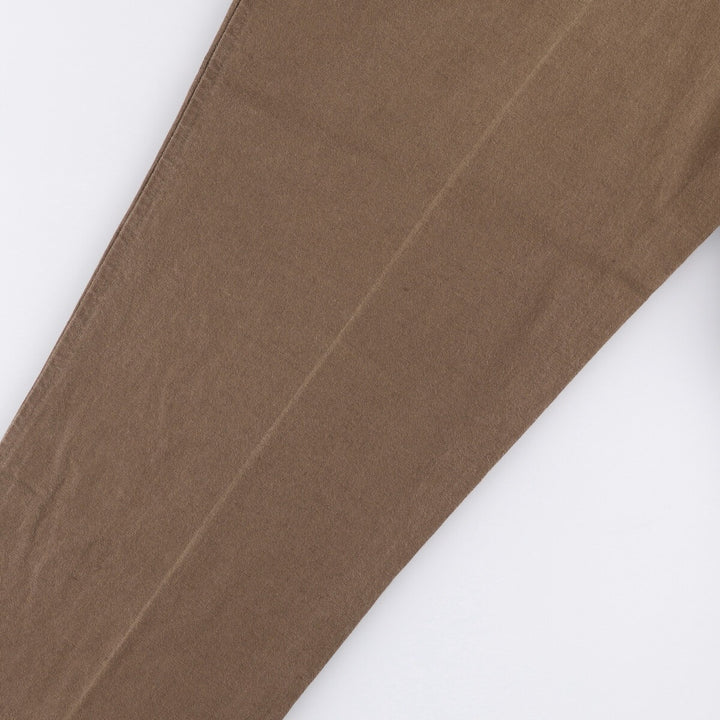 90'S Dockers Khakis Loose Fit Two-Pleated Linen Pants, Made in USA, Vintage, Men's Size 35 linen brown type Vintage Second Hand