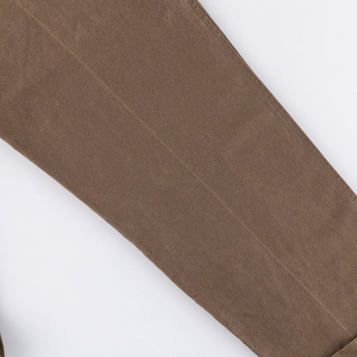 90'S Dockers Khakis Loose Fit Two-Pleated Linen Pants, Made in USA, Vintage, Men's Size 35 linen brown type Vintage Second Hand