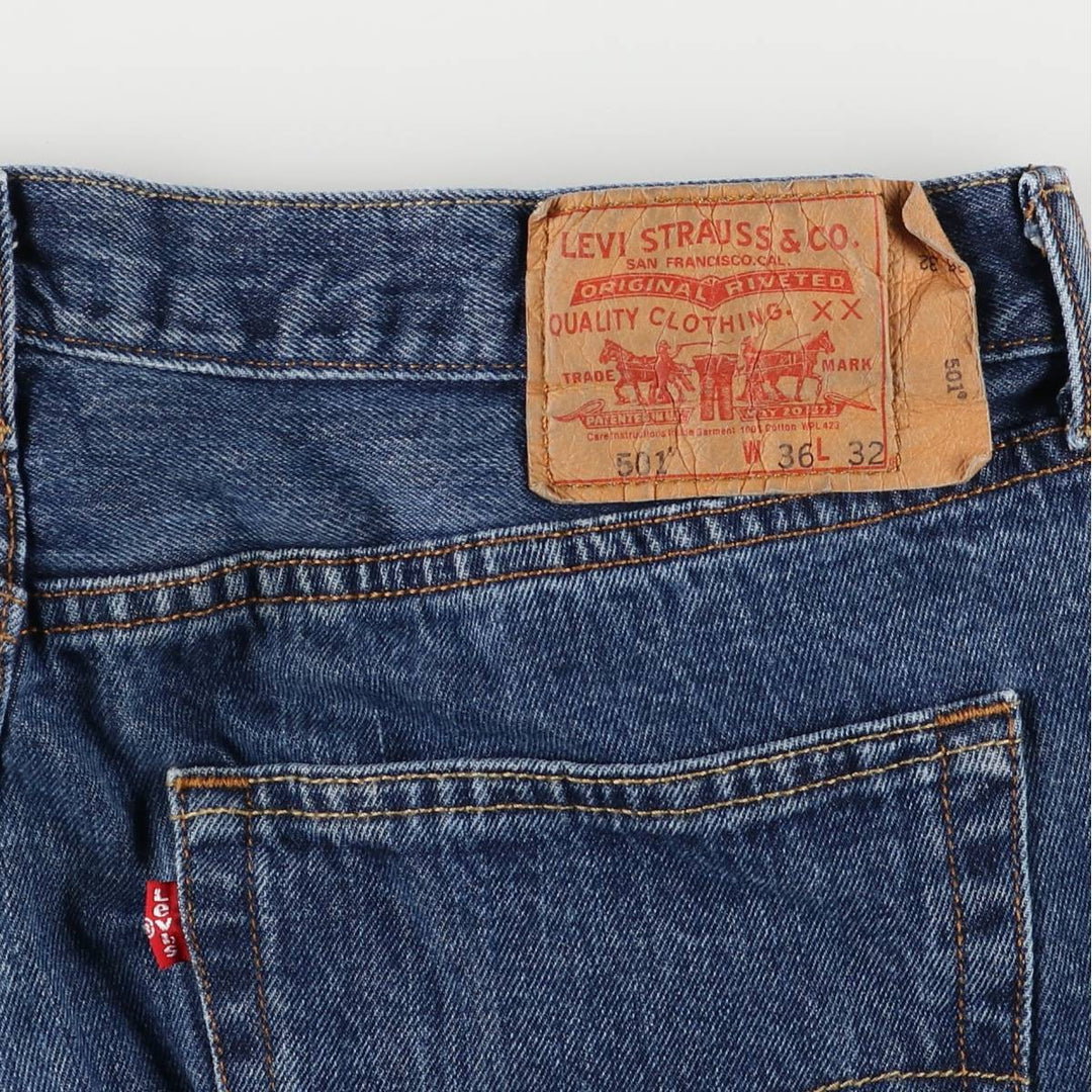 Levi's 501 straight denim pants for men, size W37 cotton blue type Vintage Second Hand