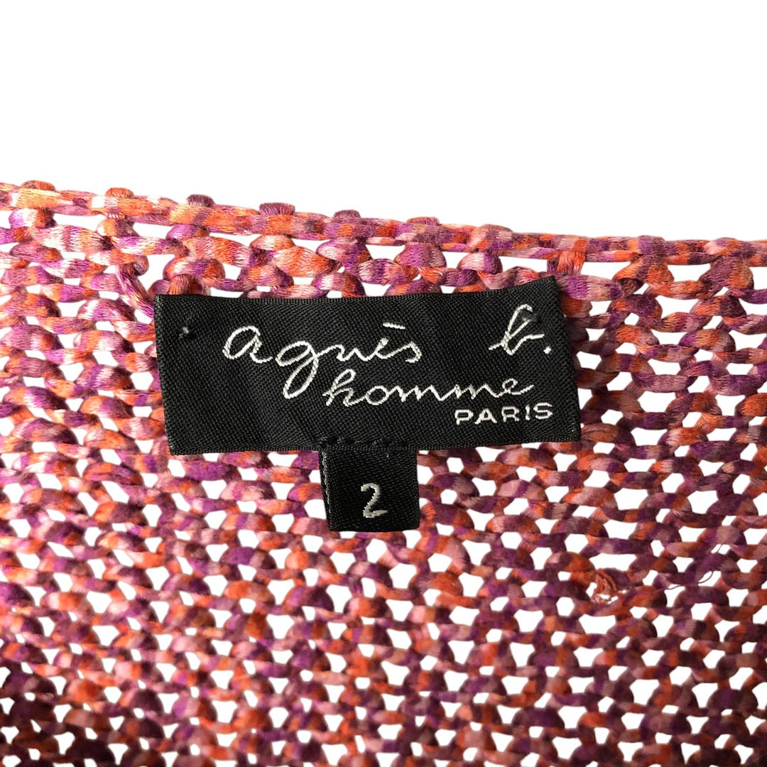 agnes b. HOMME Cotton Knit Sweater, Made in Italy, Men's Size L cotton purple type Vintage Second Hand