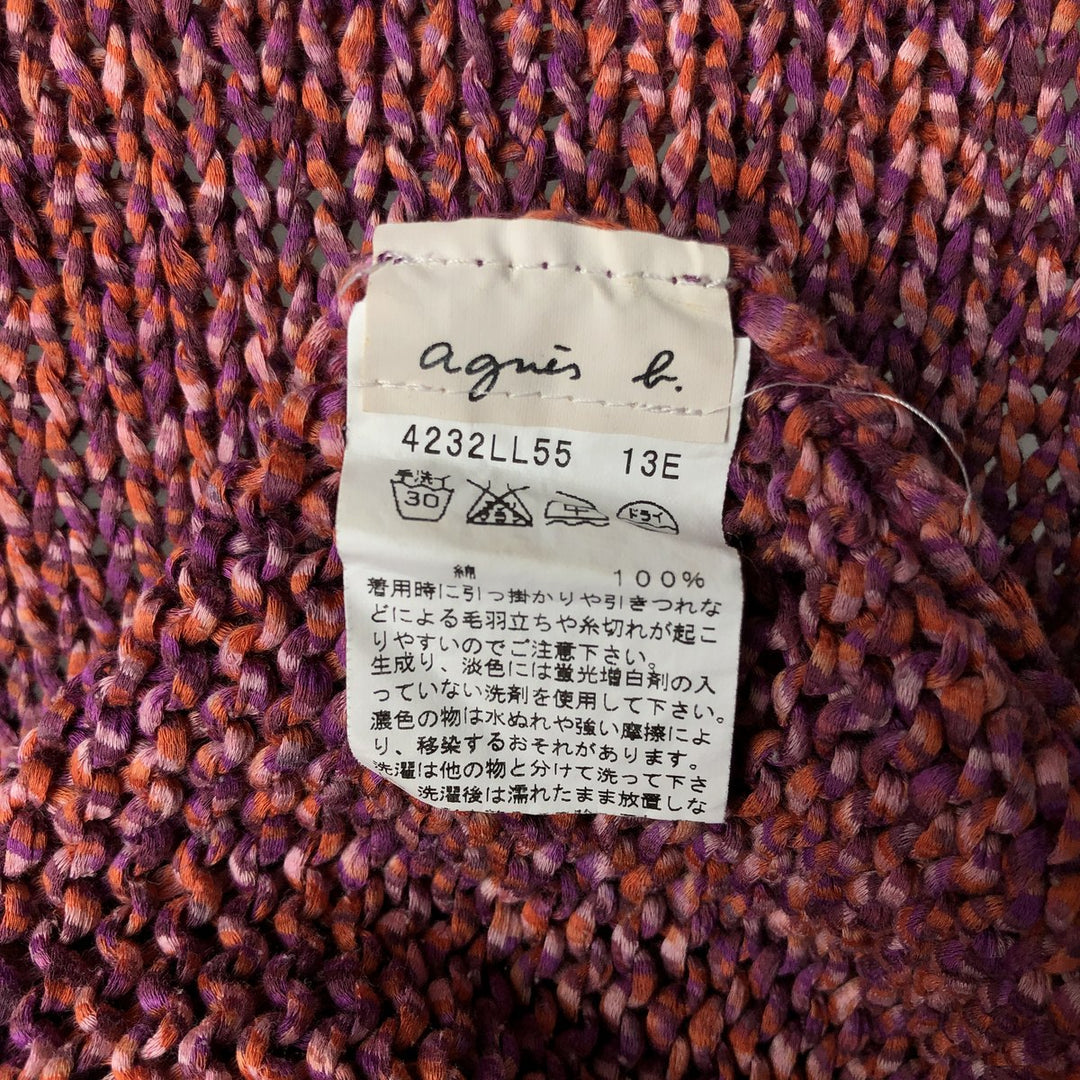 agnes b. HOMME Cotton Knit Sweater, Made in Italy, Men's Size L cotton purple type Vintage Second Hand