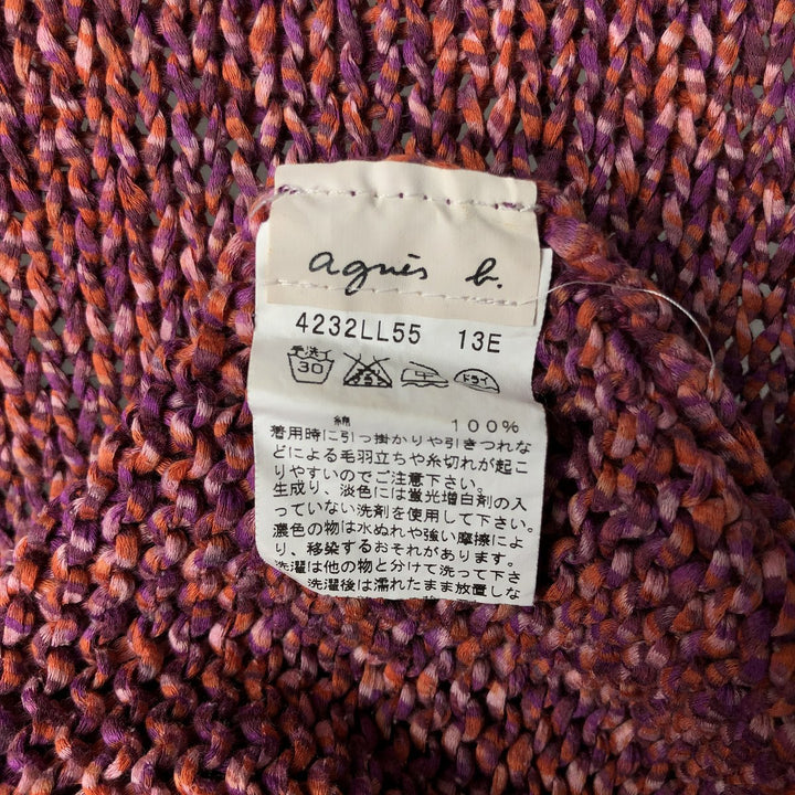 agnes b. HOMME Cotton Knit Sweater, Made in Italy, Men's Size L cotton purple type Vintage Second Hand