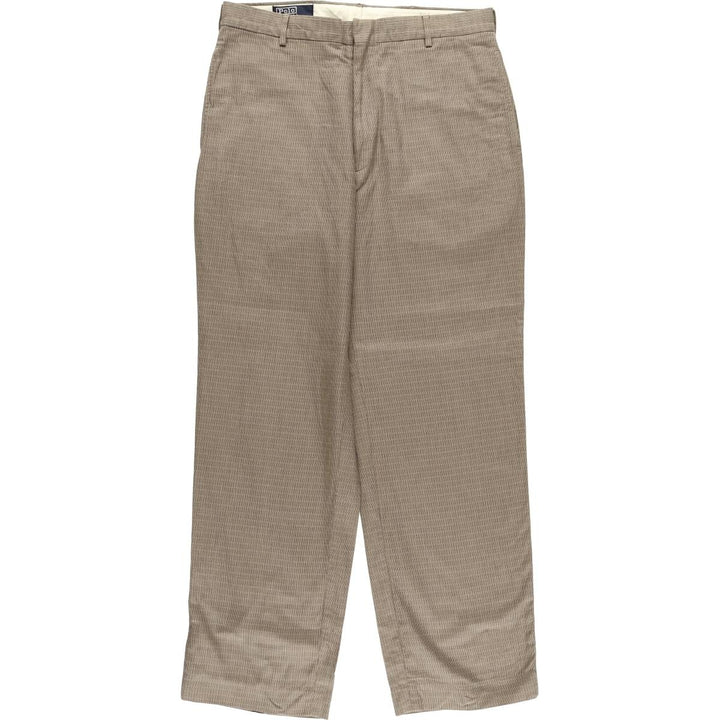 Ralph Lauren POLO by Ralph Lauren all-over print cotton slacks, men's size W34 cotton Beige type Vintage Second Hand
