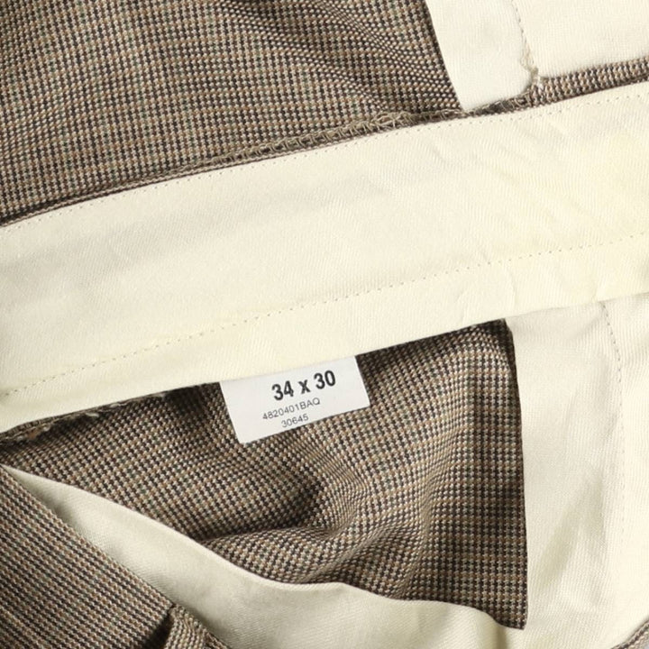 Ralph Lauren POLO by Ralph Lauren all-over print cotton slacks, men's size W34 cotton Beige type Vintage Second Hand