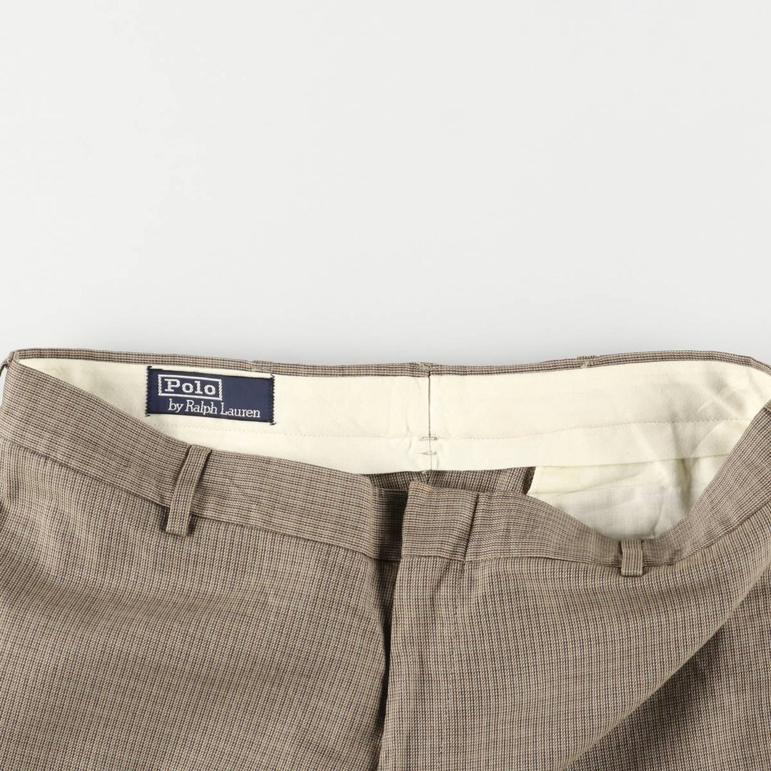 Ralph Lauren POLO by Ralph Lauren all-over print cotton slacks, men's size W34 cotton Beige type Vintage Second Hand