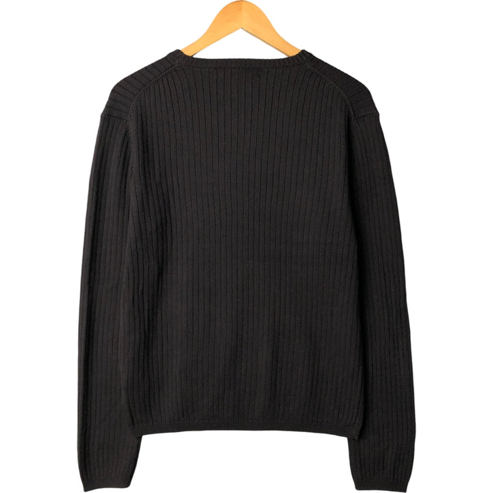 90s-00'S Calvin Klein Jeans Ribbed Cotton Knit Sweater, Women's Size L, Vintage cotton black type Vintage Second Hand