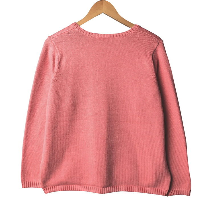 Ralph Lauren RALPH LAUREN V-neck cotton knit sweater, women's size XL cotton pink type Vintage Second Hand