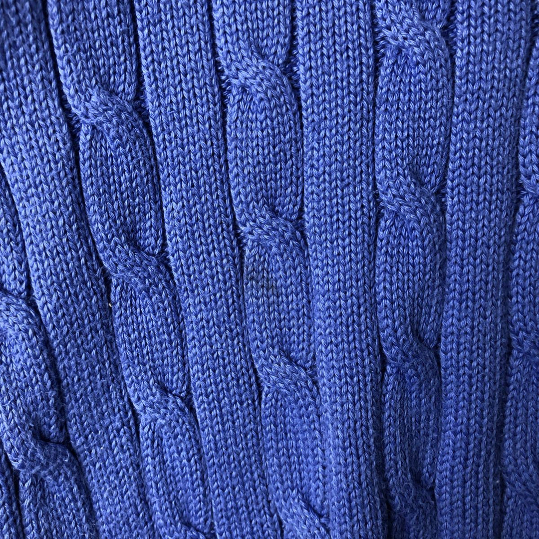 Ralph Lauren POLO RALPH LAUREN Cable knit V-neck cotton knit sweater Women's size S cotton Purple type blue-purple Vintage Second Hand