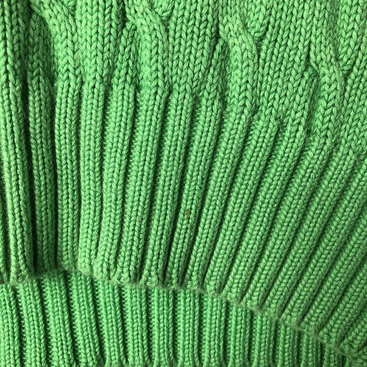 Ralph Lauren RALPH LAUREN SPORT Cable knit V-neck cotton knit sweater Women's M size cotton green type yellow green Vintage Second Hand