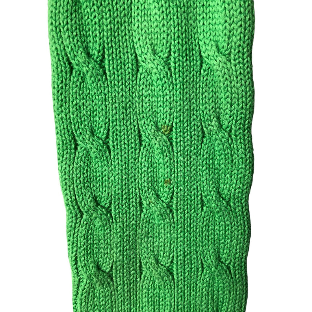 Ralph Lauren RALPH LAUREN SPORT Cable knit V-neck cotton knit sweater Women's M size cotton green type yellow green Vintage Second Hand