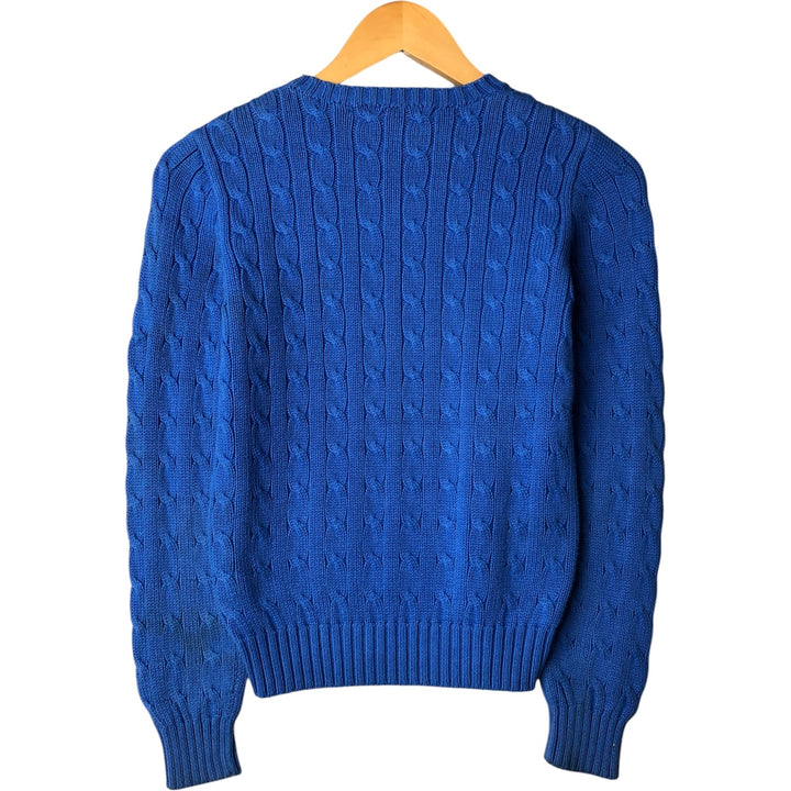 Ralph Lauren RALPH LAUREN SPORT Cable Knit Cotton Knit Sweater Women's M cotton blue type Vintage Second Hand