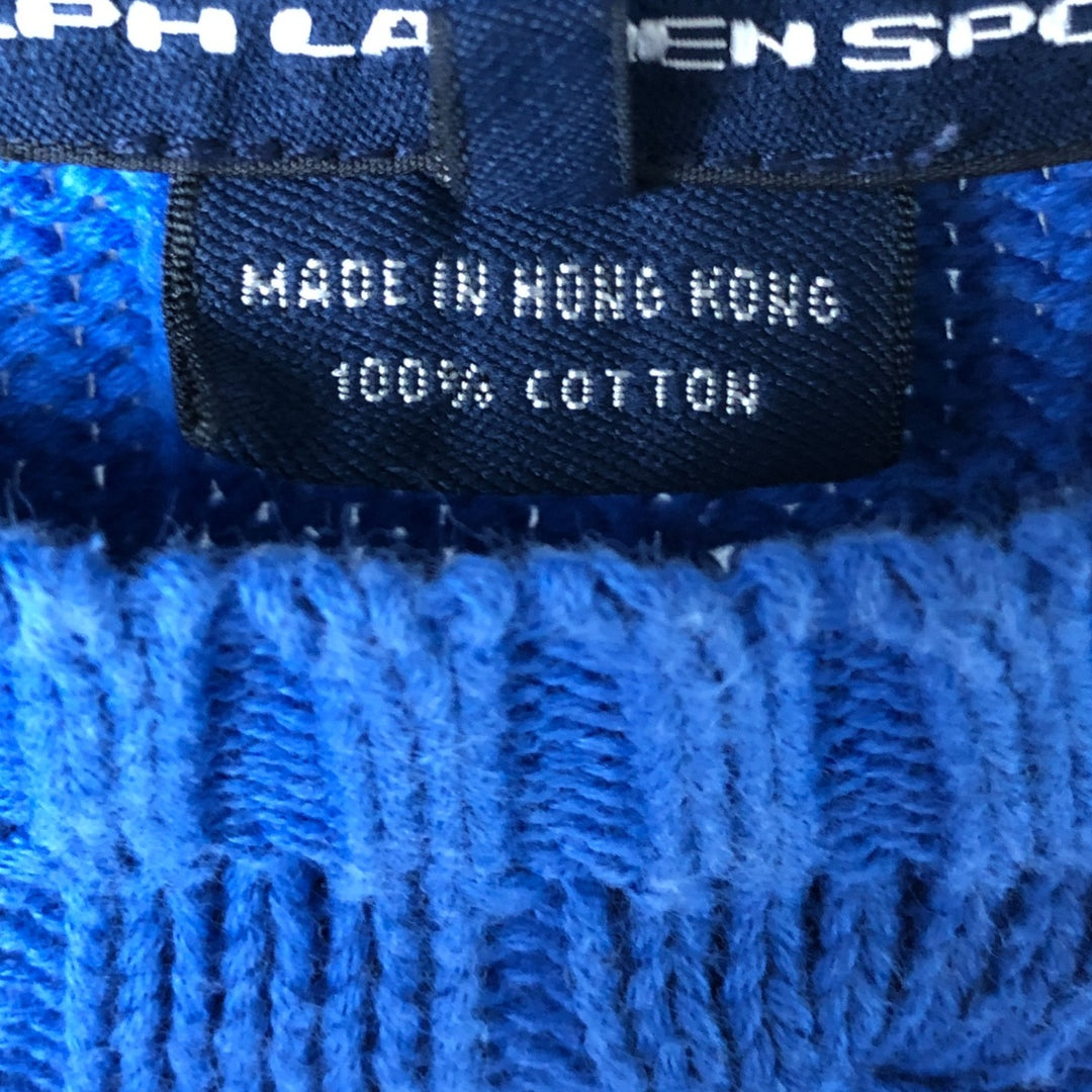 Ralph Lauren RALPH LAUREN SPORT Cable Knit Cotton Knit Sweater Women's M cotton blue type Vintage Second Hand