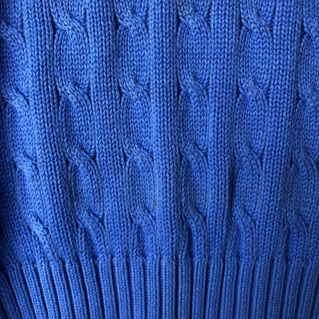 Ralph Lauren RALPH LAUREN SPORT Cable Knit Cotton Knit Sweater Women's M cotton blue type Vintage Second Hand