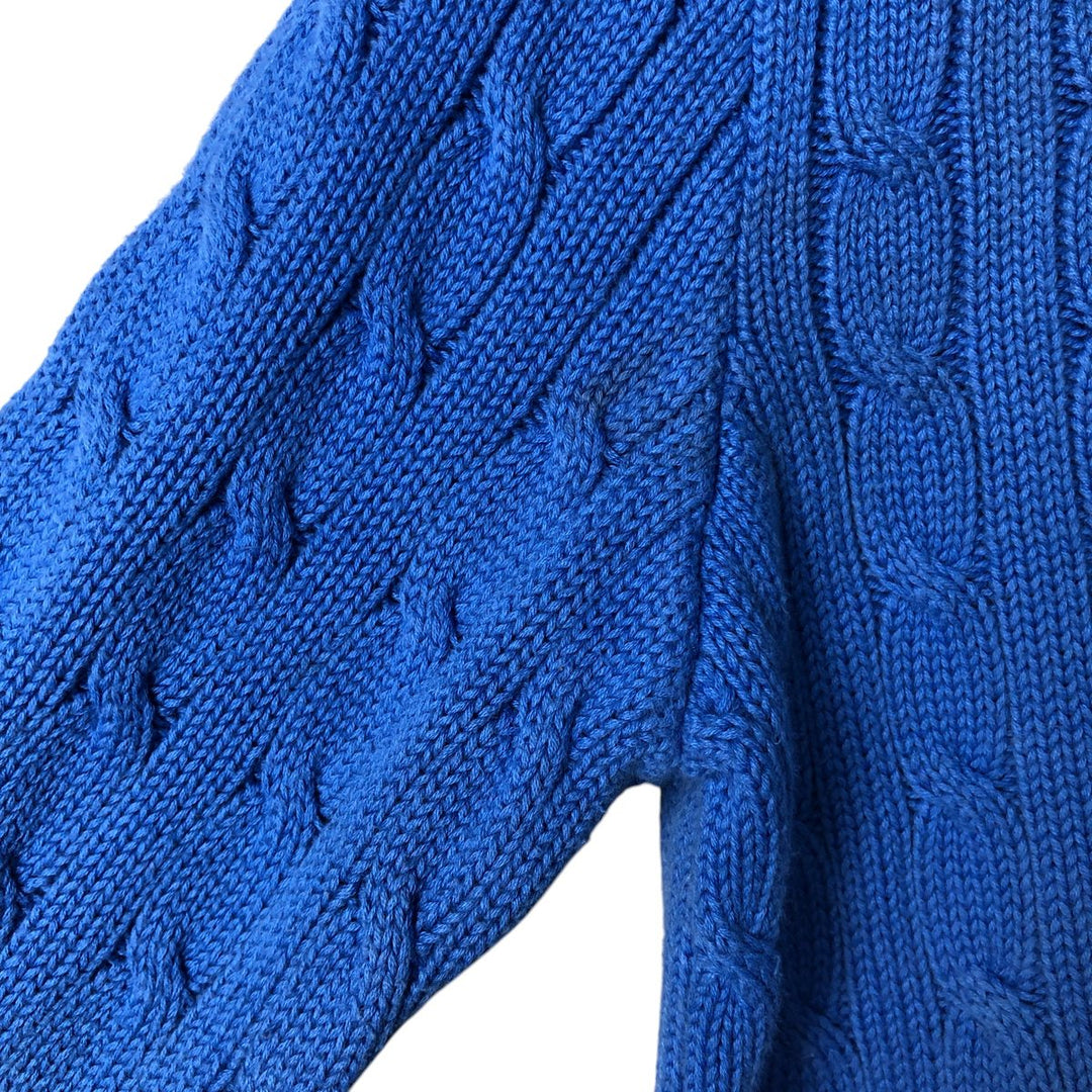 Ralph Lauren RALPH LAUREN SPORT Cable Knit Cotton Knit Sweater Women's M cotton blue type Vintage Second Hand