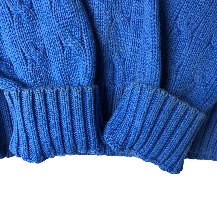 Ralph Lauren RALPH LAUREN SPORT Cable Knit Cotton Knit Sweater Women's M cotton blue type Vintage Second Hand