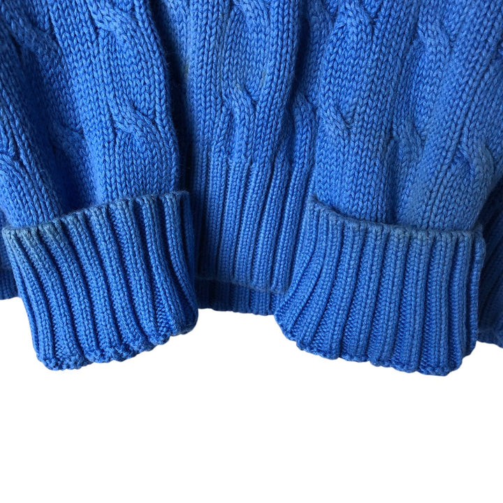 Ralph Lauren RALPH LAUREN SPORT Cable Knit Cotton Knit Sweater Women's M cotton blue type Vintage Second Hand