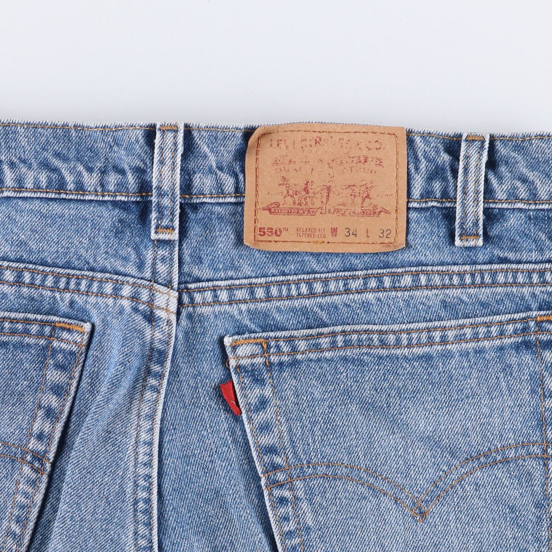 90'S Levi's 550-4850 Relaxed Fit Tapered Leg Denim Pants, Made in USA, Men's Size 34 (Vintage) cotton blue type Vintage Second Hand