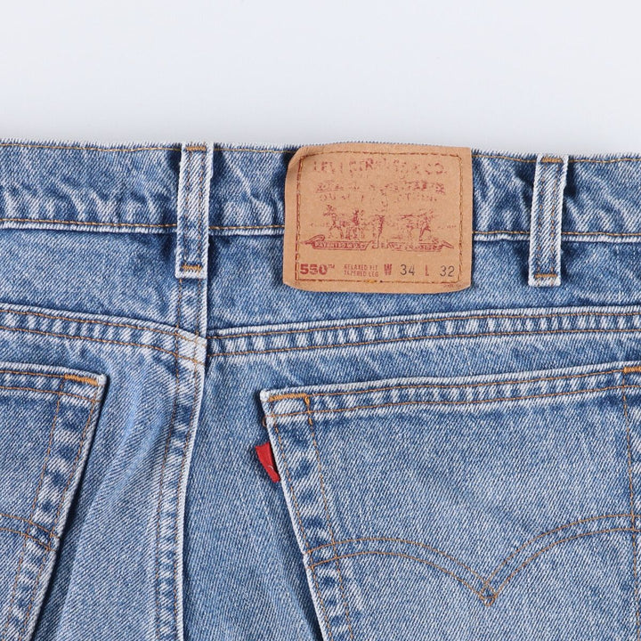 90'S Levi's 550-4850 Relaxed Fit Tapered Leg Denim Pants, Made in USA, Men's Size 34 (Vintage) cotton blue type Vintage Second Hand