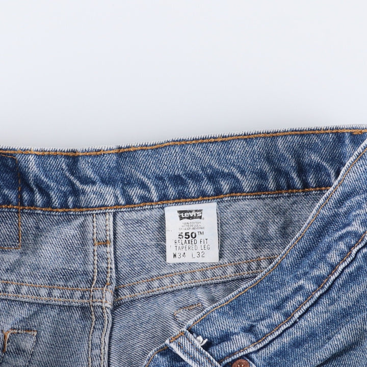 90'S Levi's 550-4850 Relaxed Fit Tapered Leg Denim Pants, Made in USA, Men's Size 34 (Vintage) cotton blue type Vintage Second Hand
