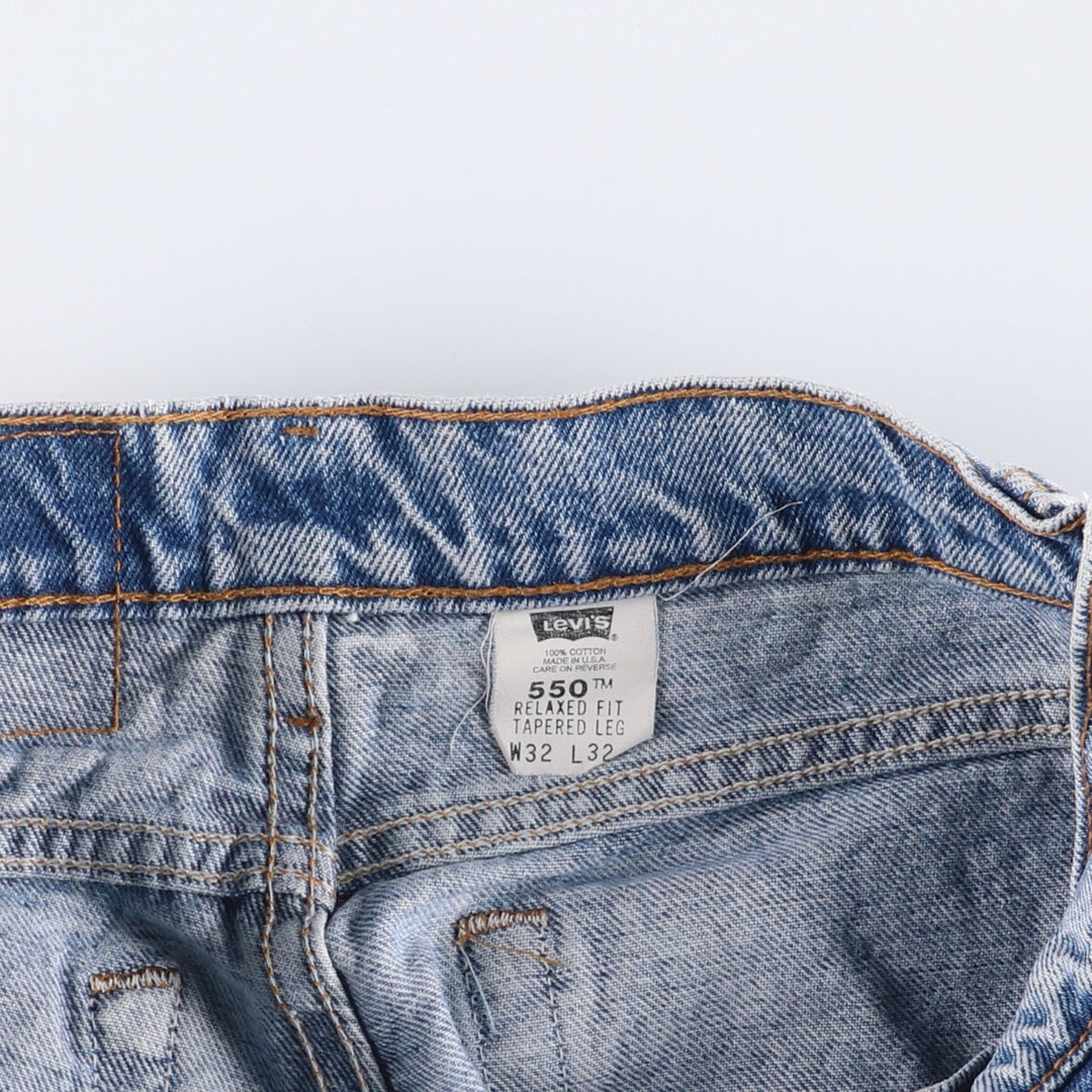90'S Levi's 550-4891 Relaxed Fit Tapered Leg Denim Pants, Made in the USA, Men's, Size W30, Vintage cotton blue type Vintage Second Hand