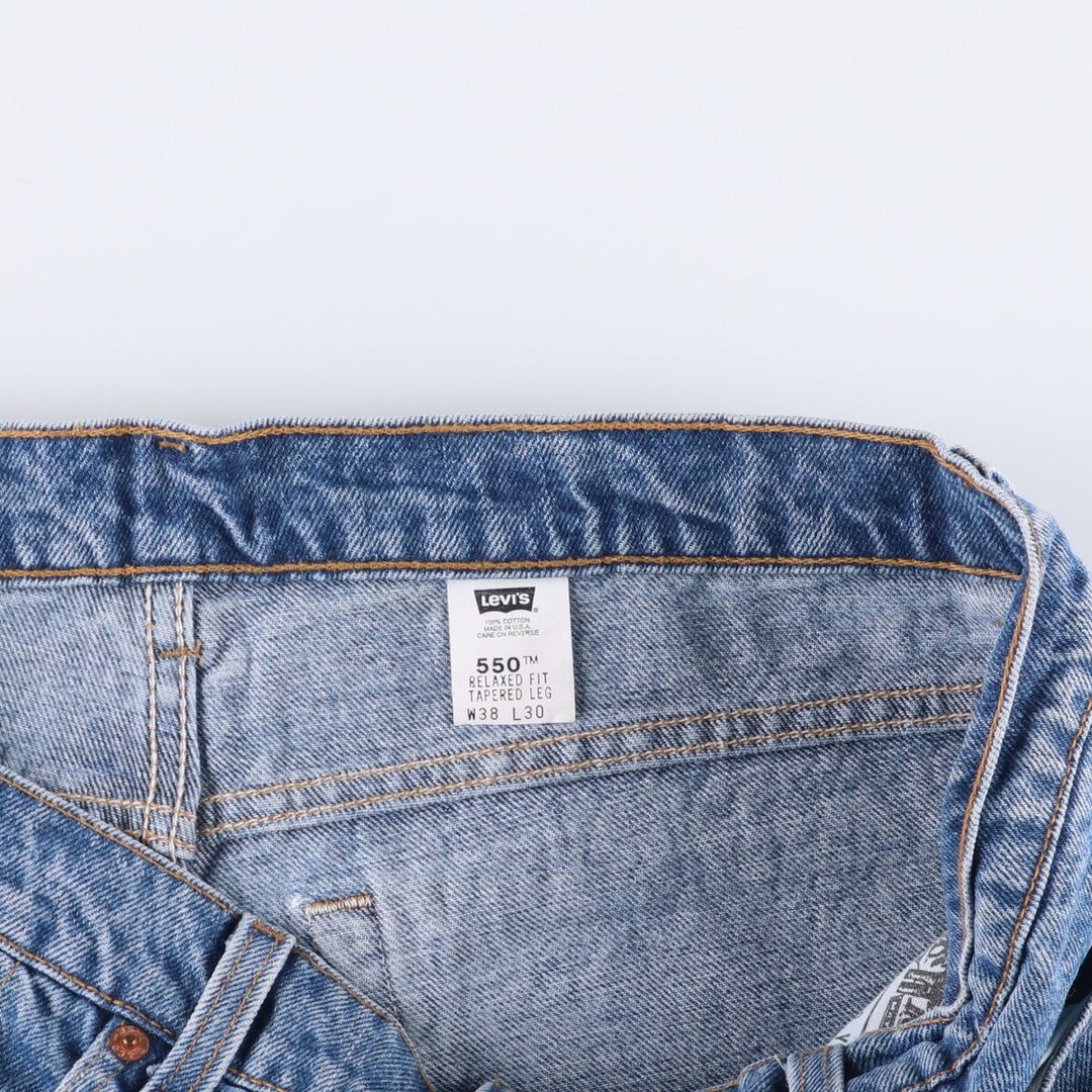 90'S Levi's 00550-4891 Relaxed Fit Tapered Leg Denim Pants, Made in USA, Men's Size 38, Vintage cotton blue type Vintage Second Hand